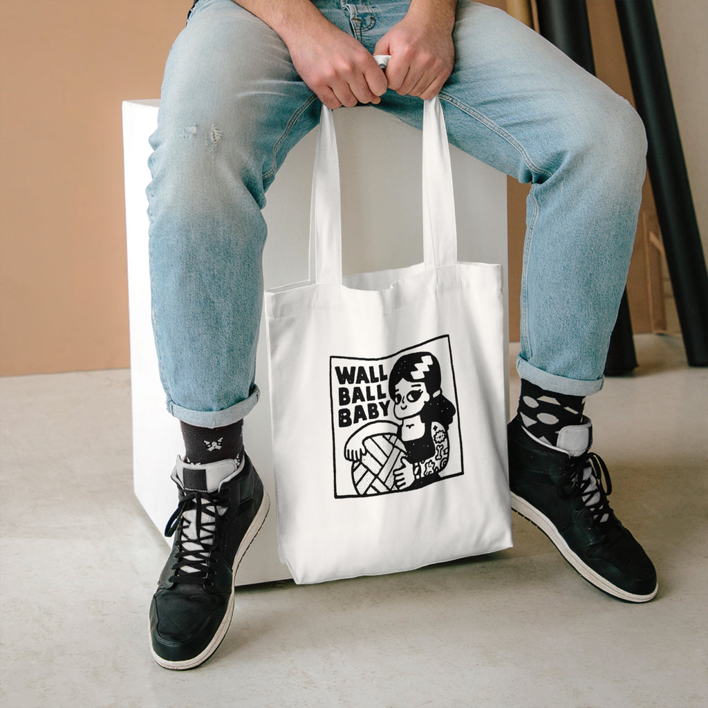Wall Ball Baby Graphic Cotton Tote