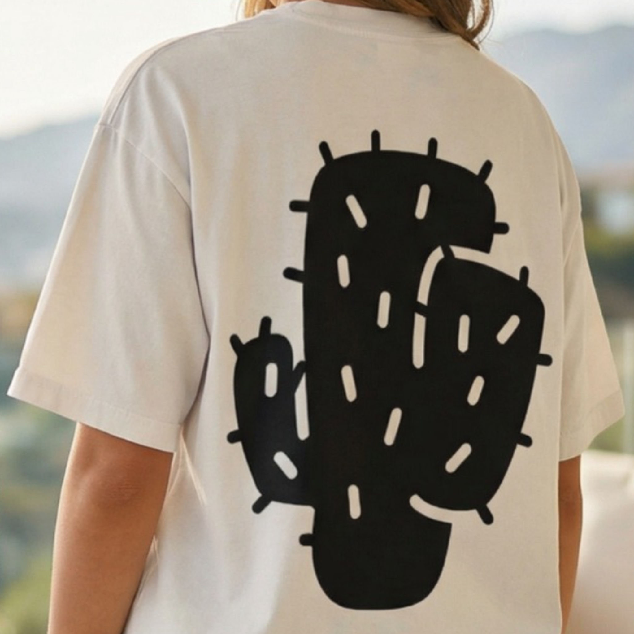 Cooked & Cactus Oversized Print T-Shirt